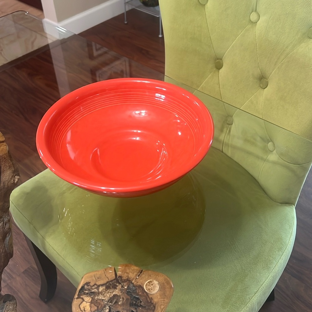 Fiestaware Homer Laughlin China Large Bowl in Persimmon 10” round - Picture 9 of 11